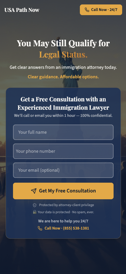 USA Path Now immigration law firm website